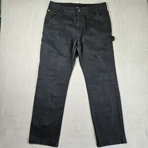 CAT Double Knee Pants Mens 38x32* Black Caterpillar Carpenter Workwear Outdoor